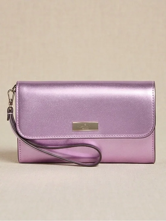 $199 Kate Spade ♠️ Kenzie Medium Wristlet Patent Wallet Quartz Pink NWT in a box - Picture 2 of 12